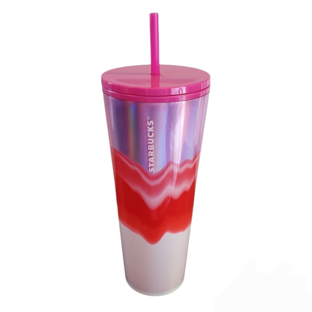 Starbucks 24oz Holographic Wave Tumbler Pink
